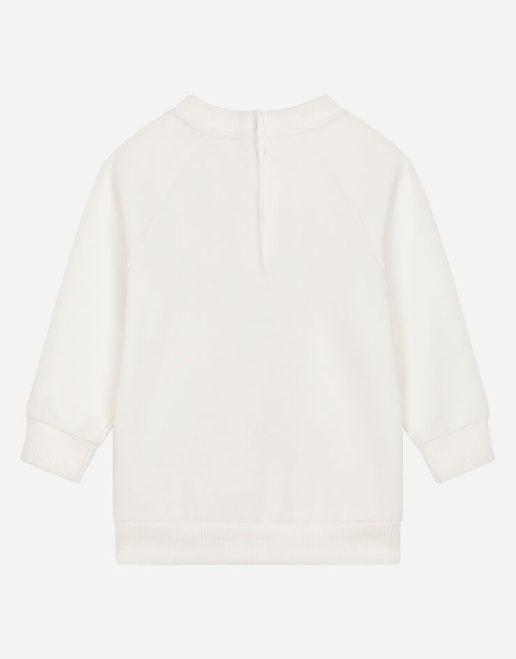 Dolce & Gabbana سويت شيرت جيرسي بياقة دائرية وطبعة فهد صغير أبيض L2JW7SG7G4I