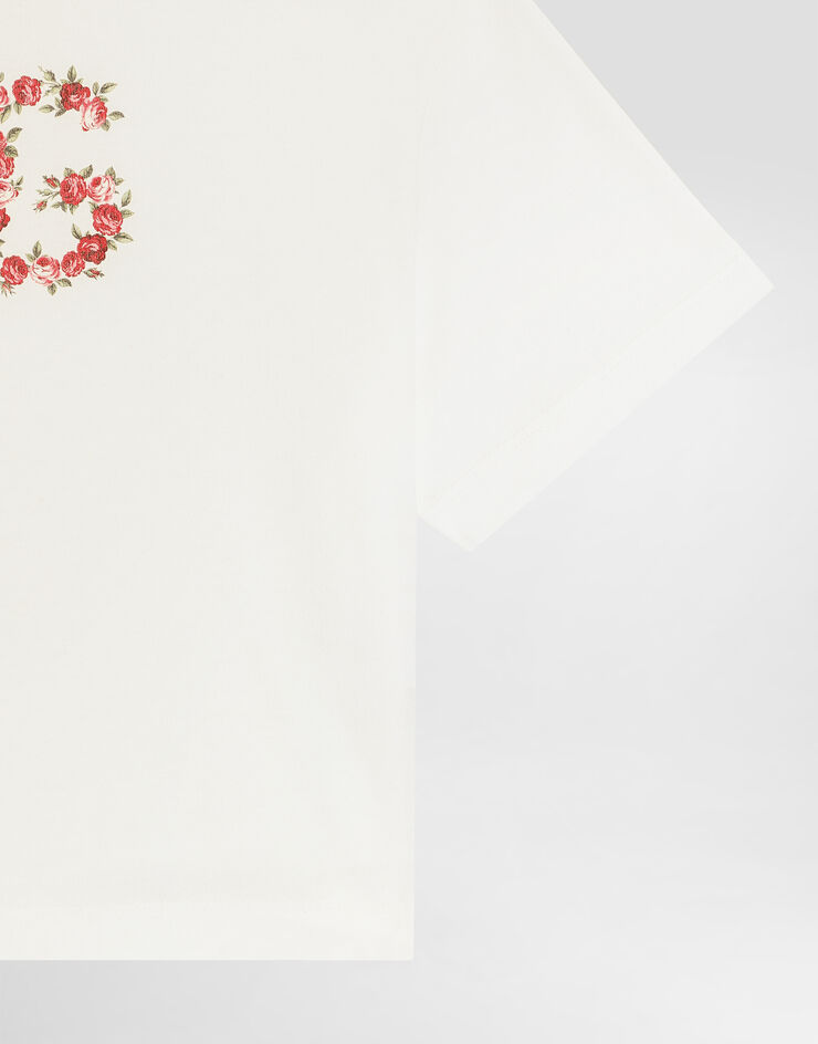 Dolce & Gabbana Jersey t-shirt with DG logo print White L5JTNLG7PVF