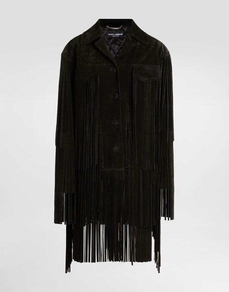 Dolce & Gabbana Split leather jacket Black F27GZLHULYF