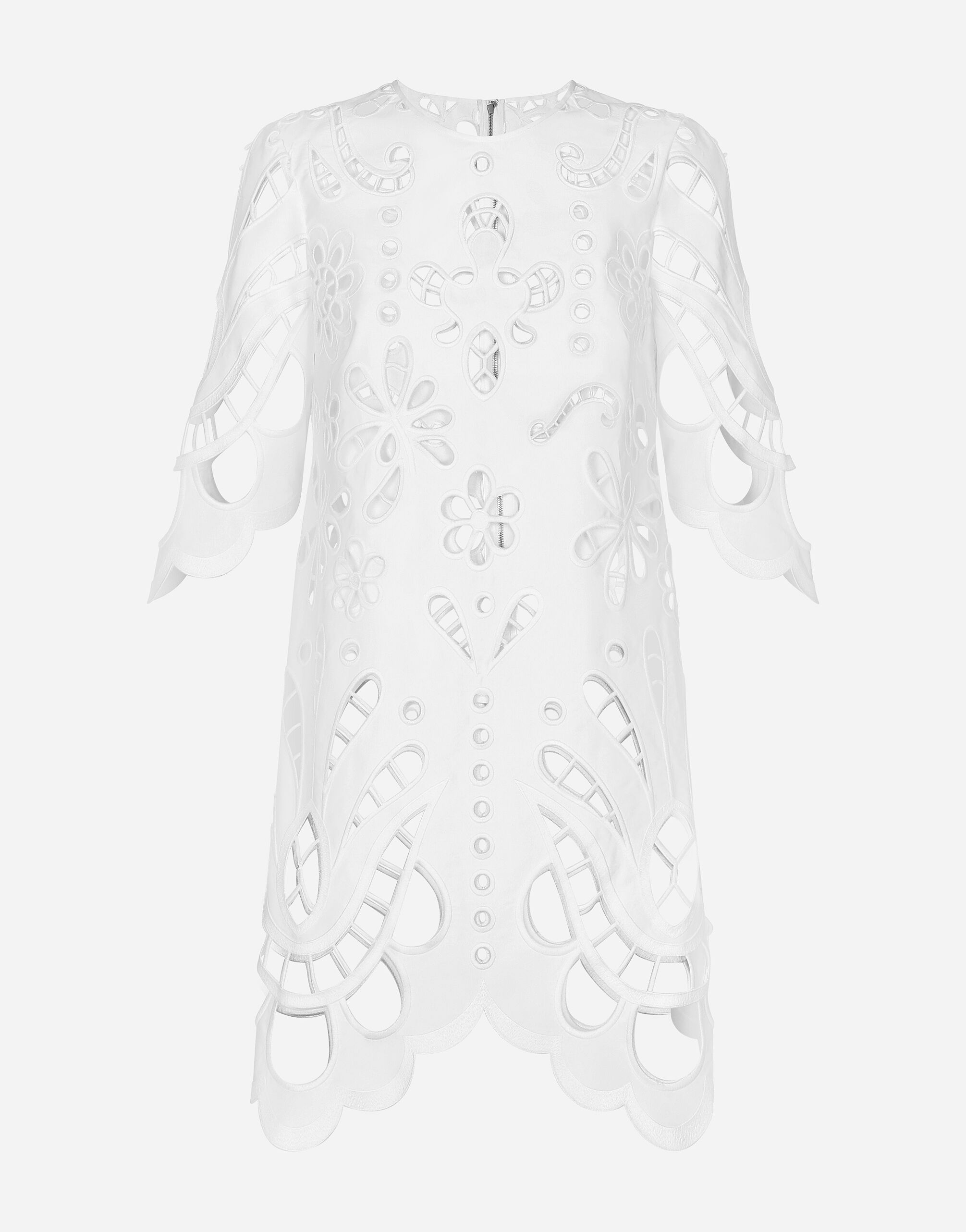 Cotton midi dress with cut-out detailing in White for Women