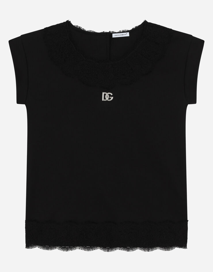 Dolce & Gabbana Short interlock dress with DG logo Black L5JD4EG7C2U