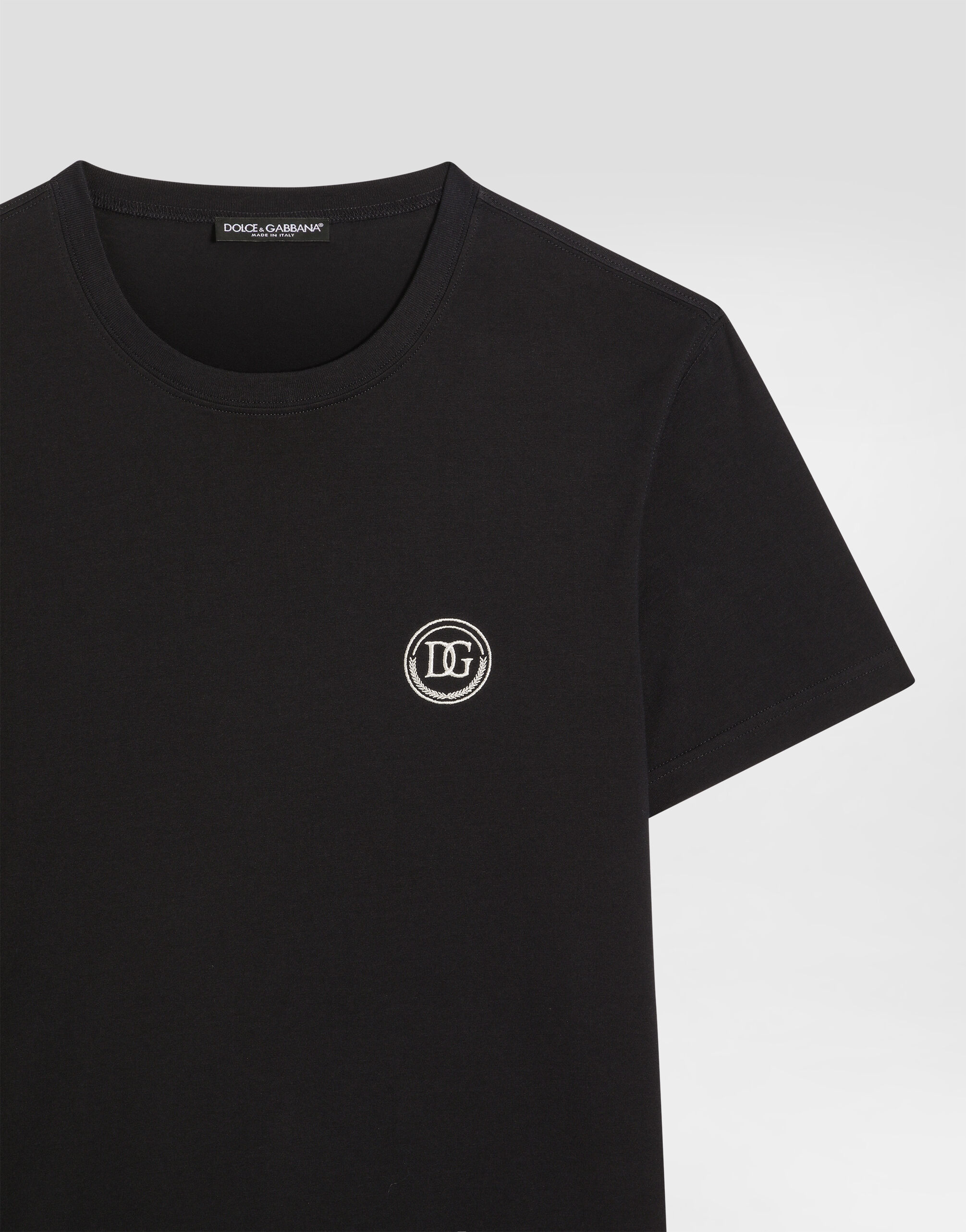 Short-sleeved T-shirt with DG embroidery in Blue for Men