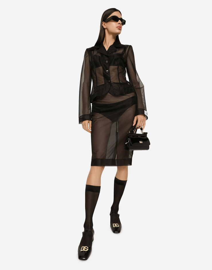 Dolce&Gabbana Single-breasted marquisette Dolce jacket Black F26R2TOUADW