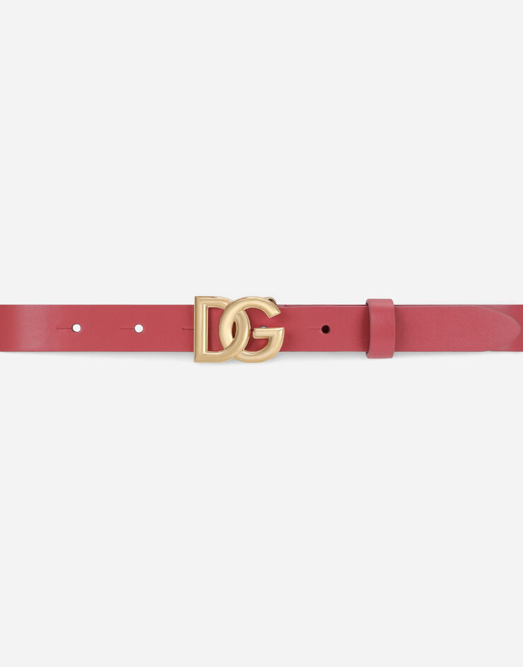 Dolce & Gabbana Calfskin belt with DG logo Fuchsia EE0062AW576