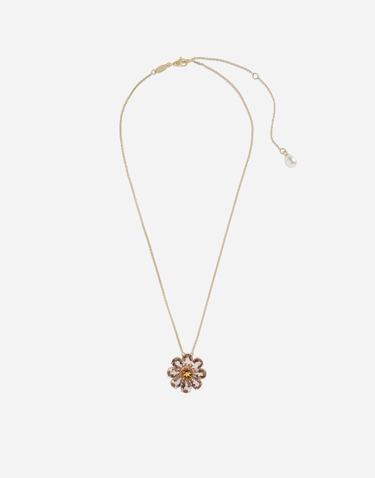 Dolce & Gabbana Collier pendentif fleur en or rouge Doré WAFI1GWMOR1
