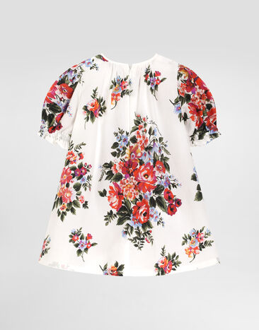Dolce & Gabbana Flower bouquet-print light poplin dress Multicolor L24DQ3HS5UY