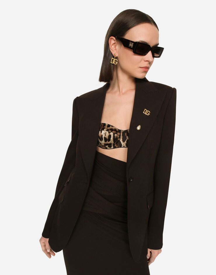 Dolce&Gabbana Brooch with pearl and DG logo Gold WPP6X1W1111