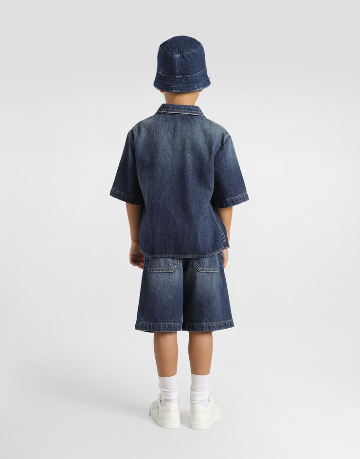 Dolce & Gabbana Denim shirt with patch Multicolor L44S77LDD66