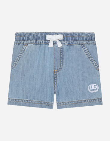 Dolce & Gabbana Denim shorts with DG logo Azure L13Q60FR50R
