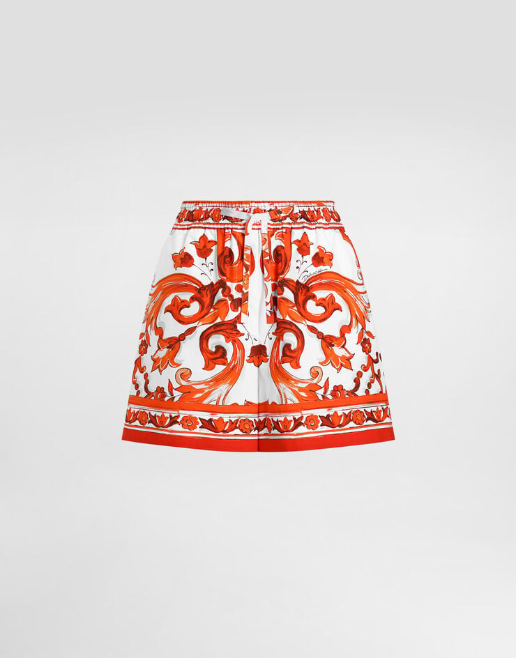 Dolce & Gabbana Majolica-print bermuda poplin shorts Multicolor FTDJVTGDDRD