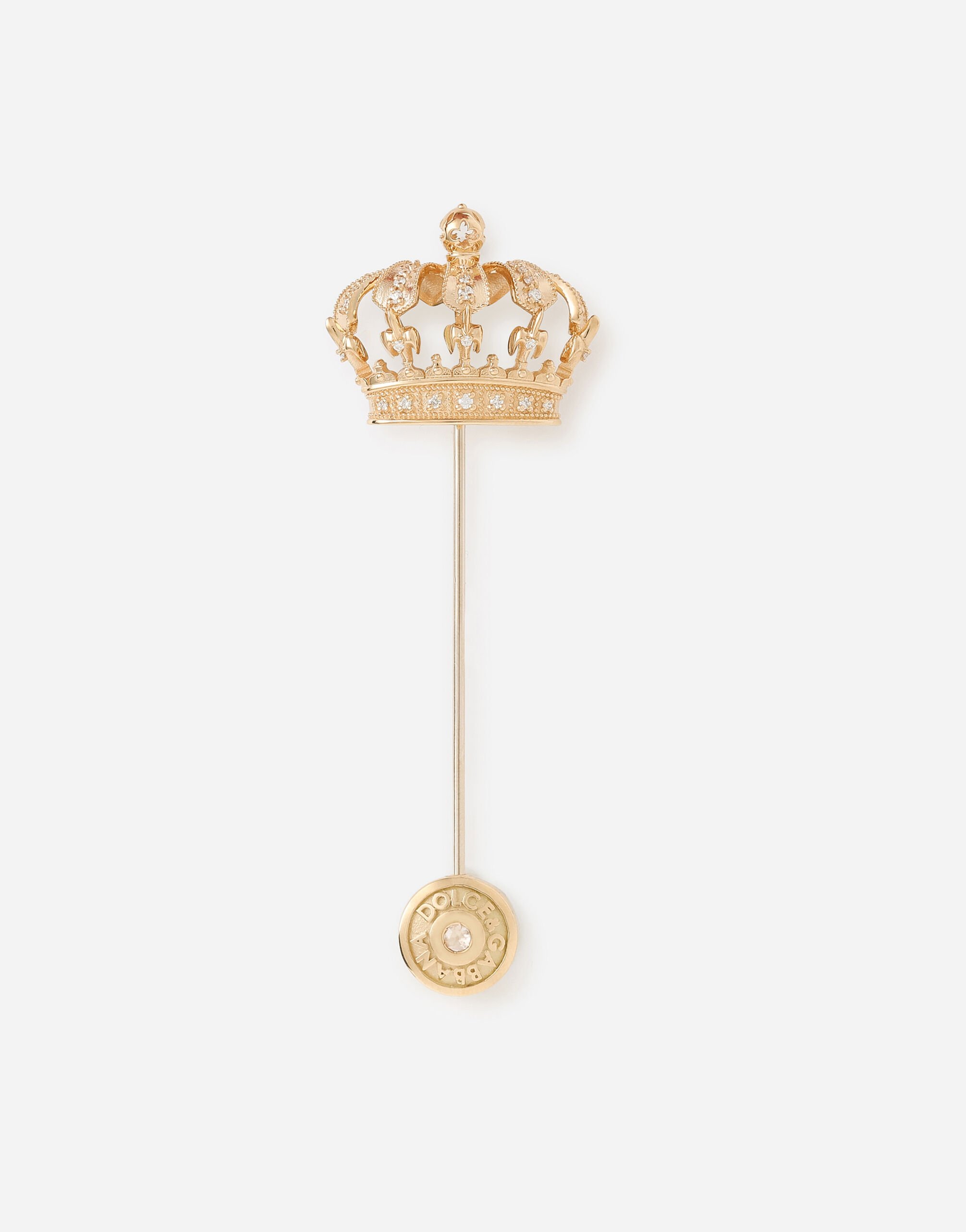 Dolce & Gabbana Crown yellow gold stick pin brooch Gold WRLK1GWJAS1