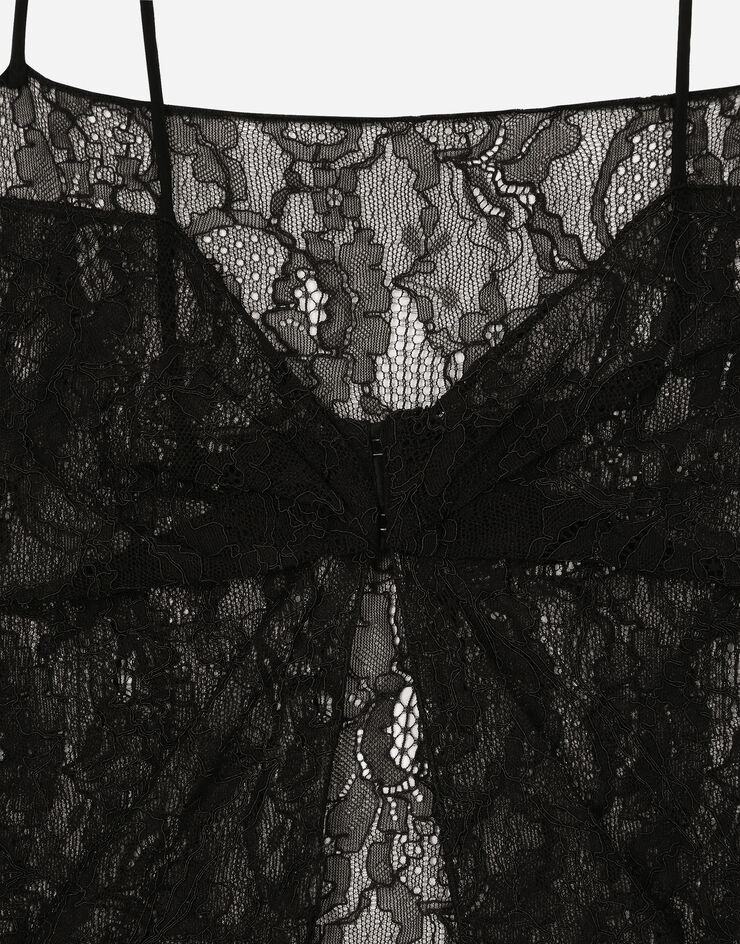 Dolce & Gabbana Floral stretch lace top Black F772YTFLUBM