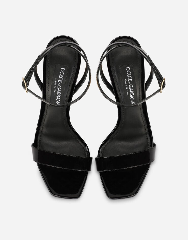 Dolce&Gabbana Patent leather sandals with 3.5 heel Black CR1175A1471