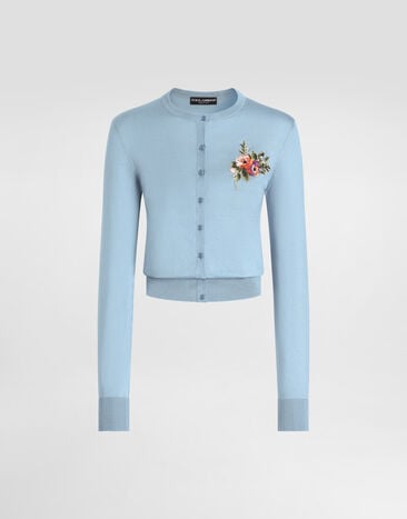 Dolce & Gabbana Silk cardigan with buttons Azure FXV07ZJBSOV