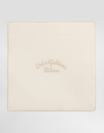 Dolce & Gabbana Jersey blanket with polka dots and Dolce&Gabbana print Multicolor LNJA88G7PJF