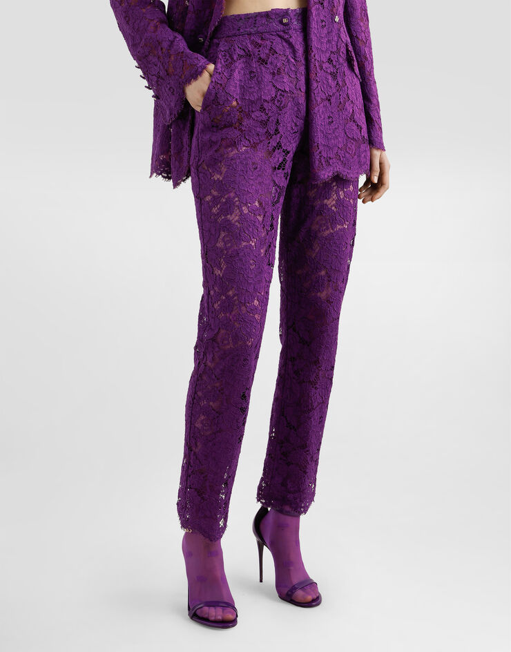 Dolce & Gabbana Cordonetto lace trousers Purple FTAM2THLM7L