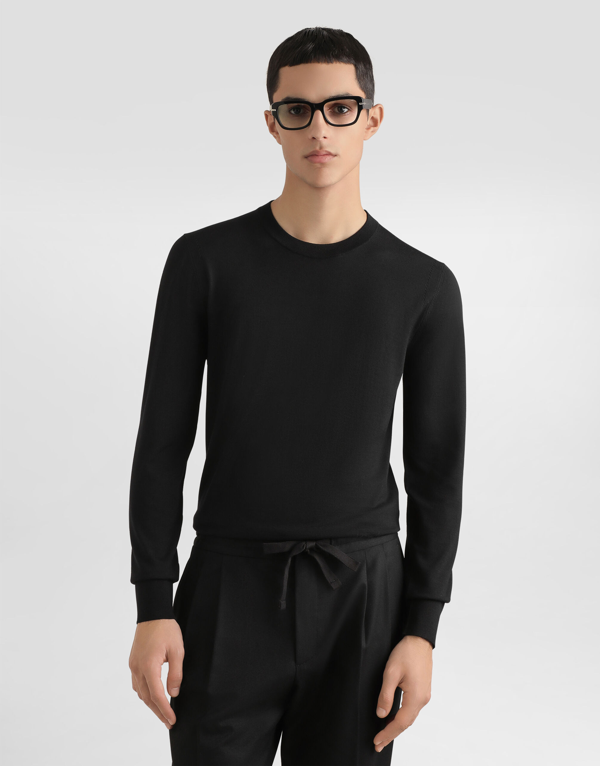 Wool pullover in Black for Men | Dolce&Gabbana® US