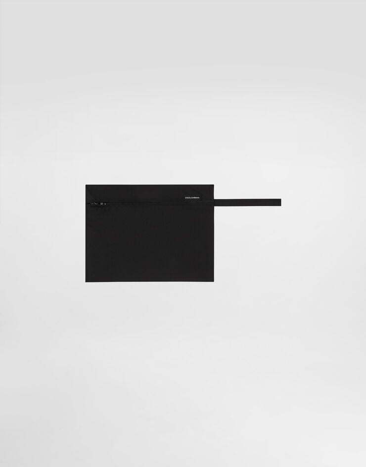 Dolce & Gabbana Mid-length swim trunks with logo tag Black M4E45TON0DK