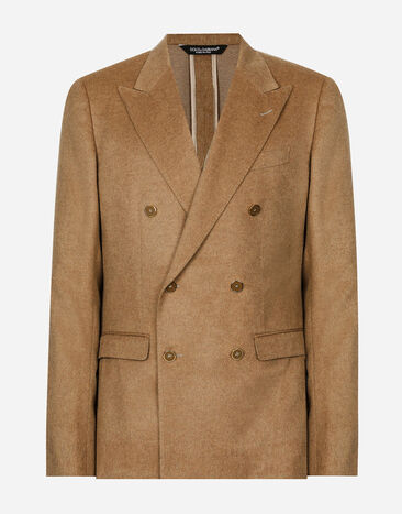 Dolce & Gabbana Double-breasted silk/cashmere Taormina-fit jacket Beige G2NW1TFU3LU