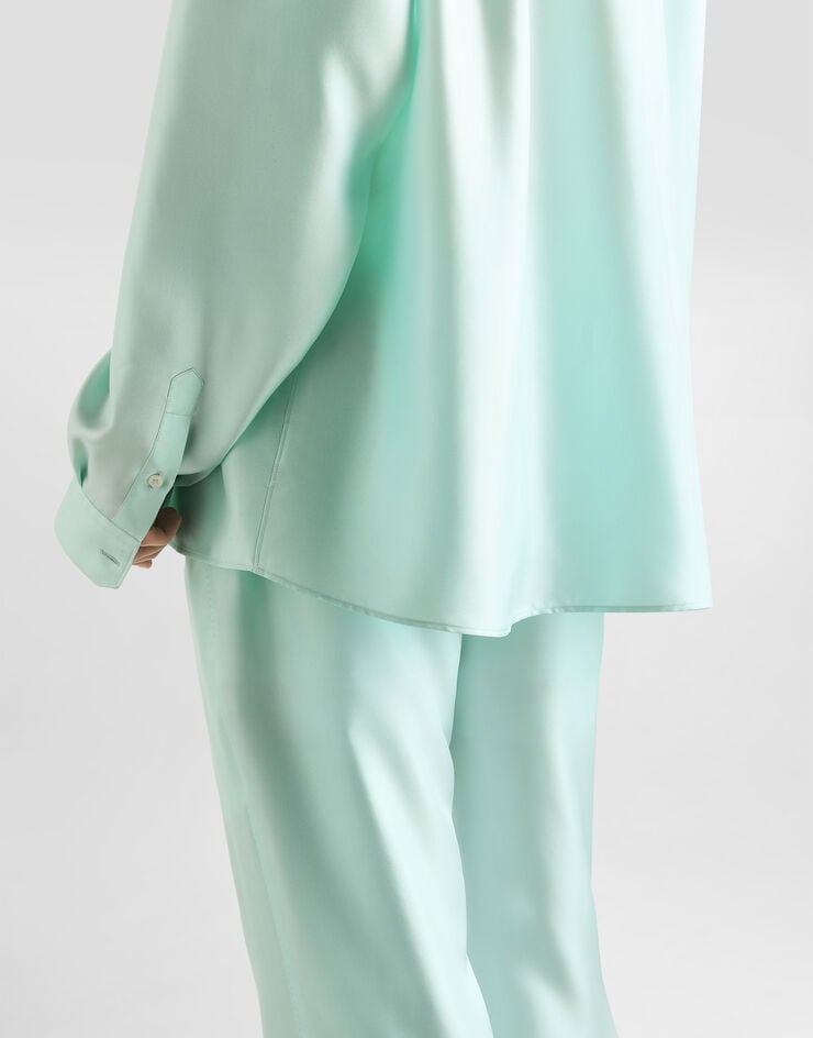Dolce & Gabbana Silk twill jogging trousers Azure GP077ZFU1XB