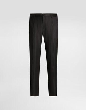 Dolce & Gabbana Wool pekin jacquard trousers Black GYA5MTFR226