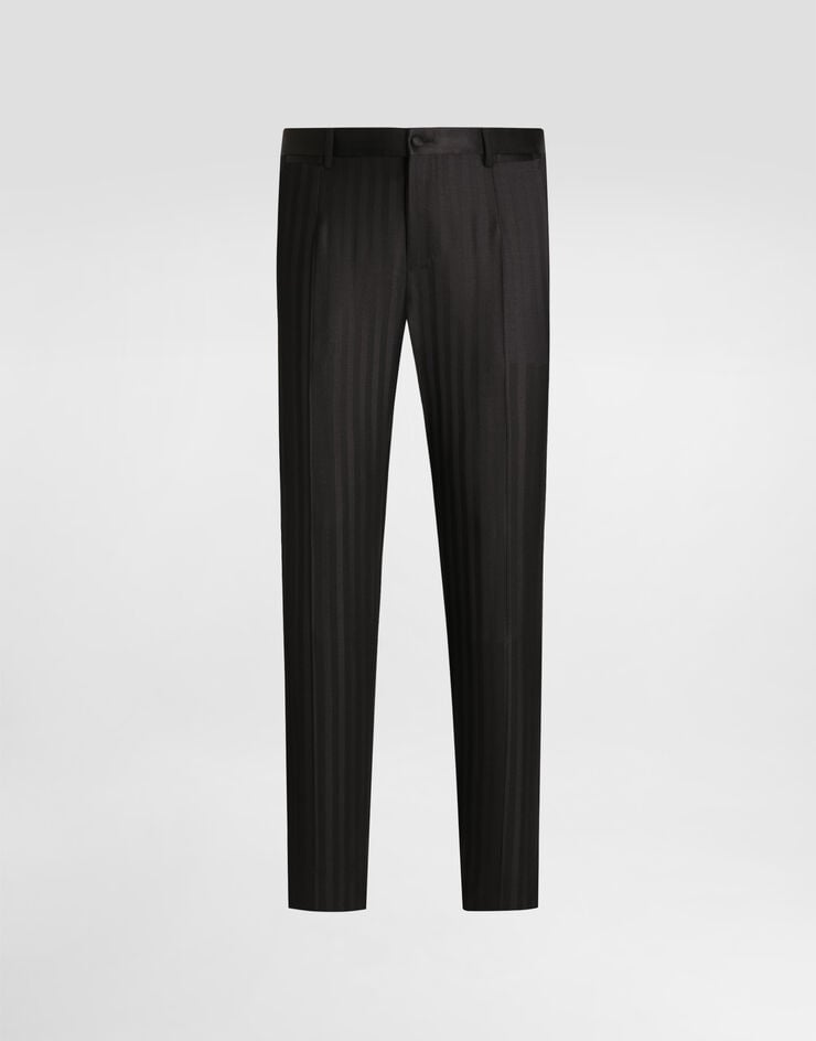 Dolce & Gabbana Wool pekin jacquard trousers Dolce & Gabbana Wool pekin jacquard trousers Black GYA5MTFR226