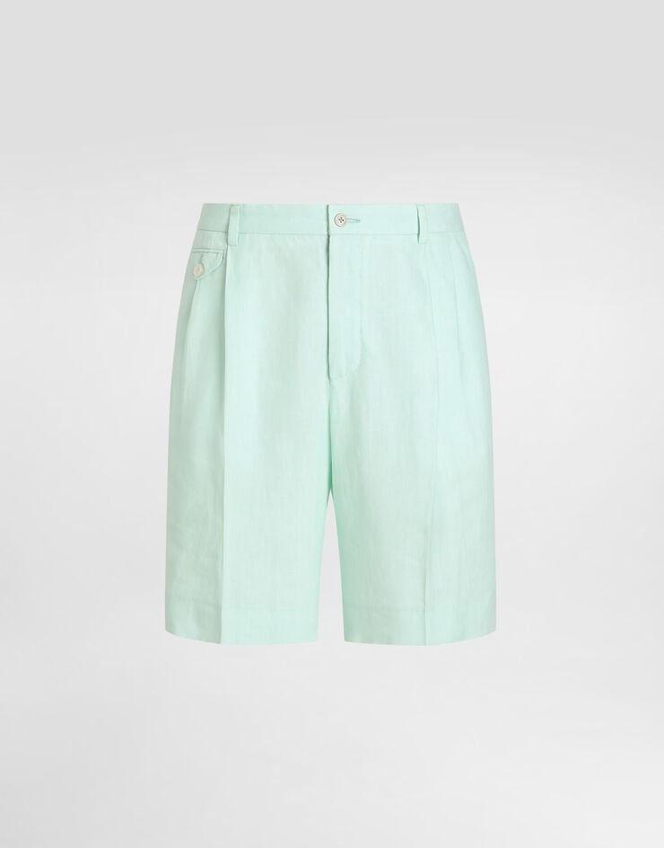 Dolce & Gabbana Bermuda en lin Azure GW0MATFU4JB