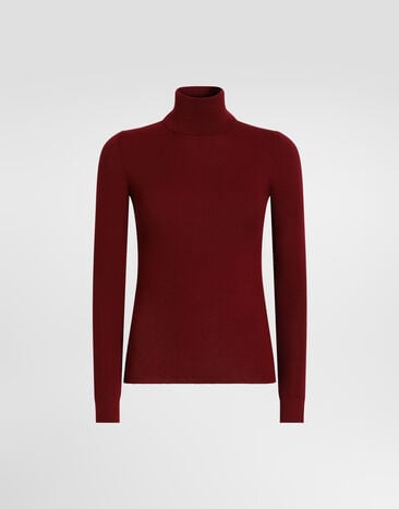 Dolce & Gabbana Ribbed cashmere turtleneck pullover Bordeaux FXW95TJBW25