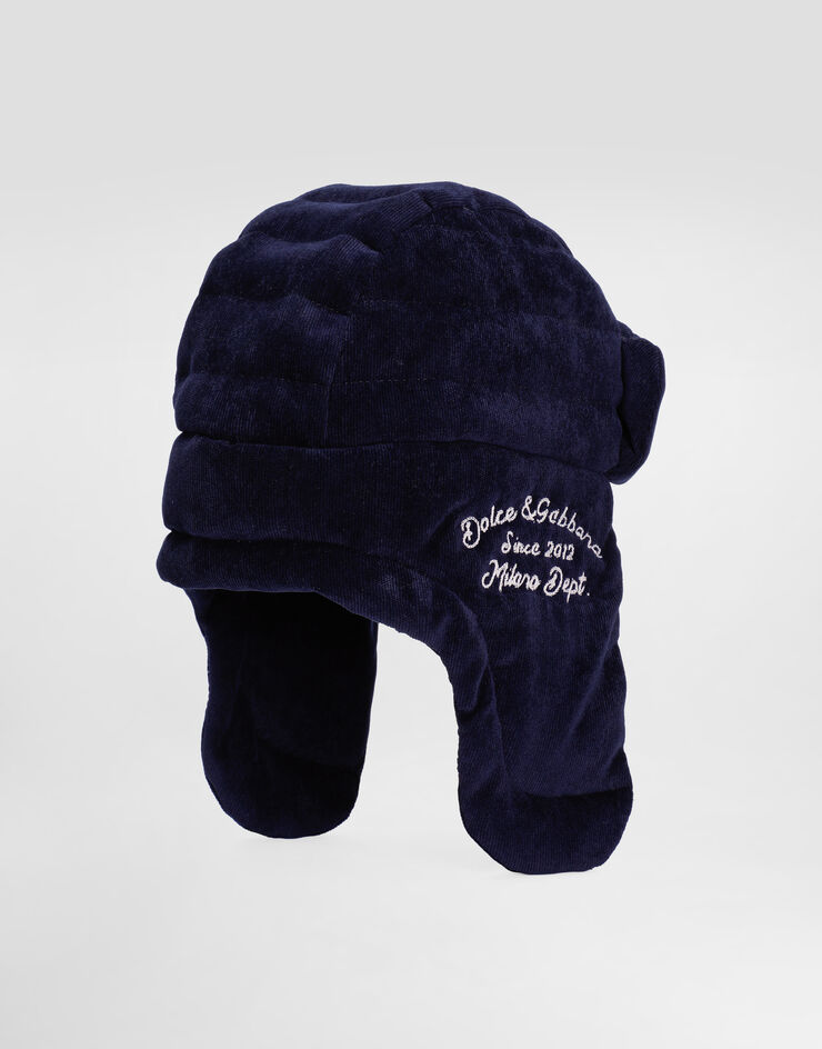 Dolce & Gabbana Corduroy trapper hat Blue LB5H64FUEFO