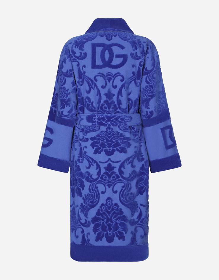 Dolce & Gabbana Peignoir de bain en Éponge de coton jacquard Multicolore TCF009TCAGM