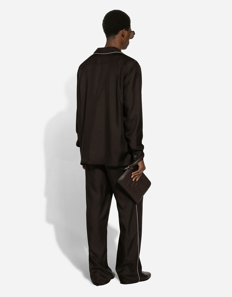 Dolce & Gabbana Silk jogging pants with DG embroidery Multicolor GVRMAZFU1S4