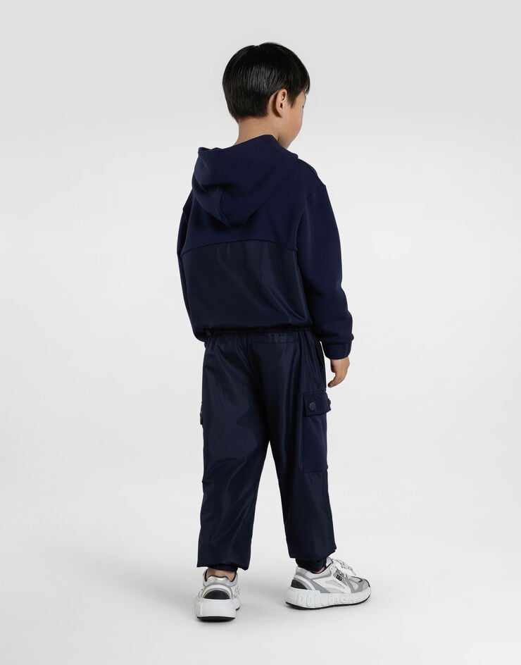 Dolce & Gabbana Jersey hoodie with Dolce&Gabbana print Blue L4JWMCG7PDQ