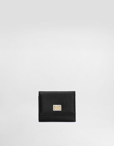 Dolce & Gabbana Cartera en piel de becerro Dauphine con etiqueta con logotipo Negro BI0770A1001