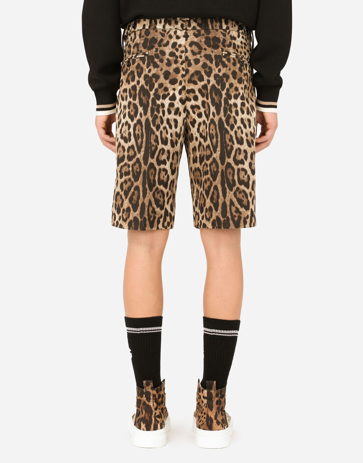Dolce & Gabbana Stretch cotton bermuda shorts with leopard print ANIMAL PRINT GW8UHTFSFAG