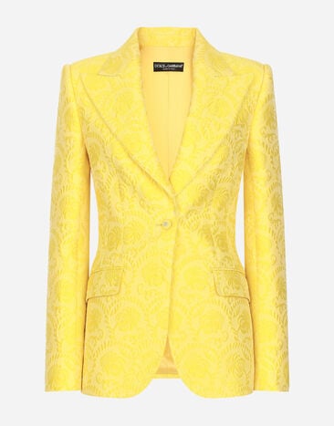 Dolce & Gabbana Однобортный пиджак Turlington из парчи с цветочным узором Отпечатки F29UDTIS1P4