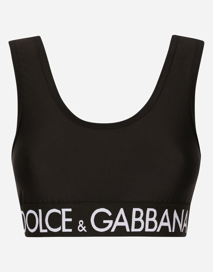 Dolce & Gabbana Top de punto en tejido indesmallable Negro F756QTFUGQU