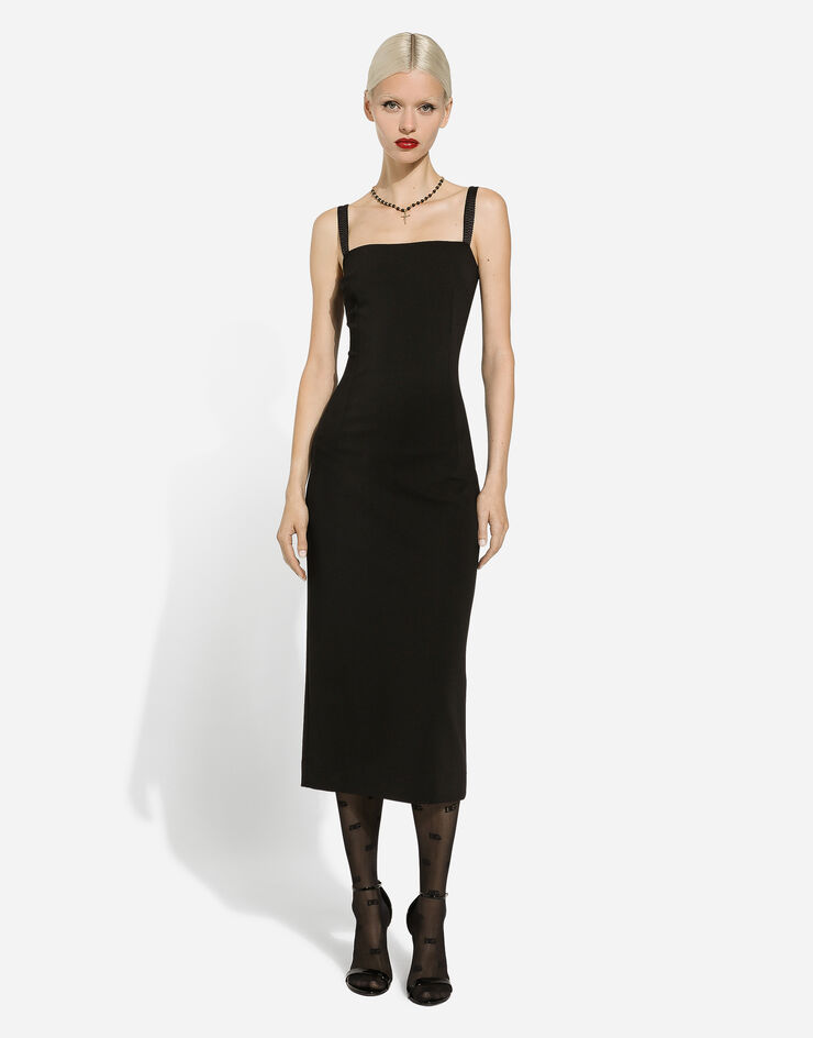 Dolce & Gabbana Jersey Milano rib sheath dress Black F6ARTTFUGN7