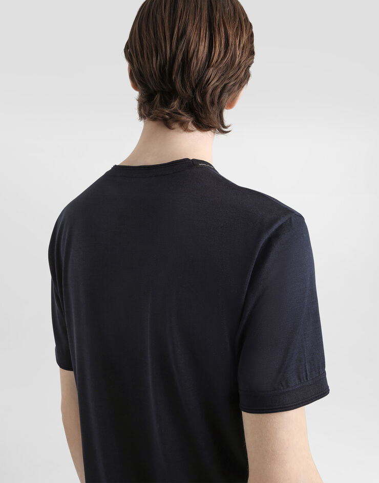 Dolce & Gabbana Short-sleeved silk t-shirt Grey G8ST1TG7P0F