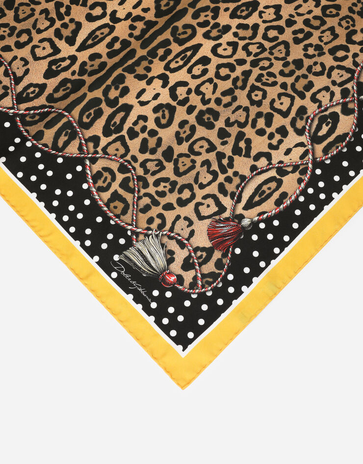 Dolce & Gabbana Leopard-print twill scarf (90 x 90) Multicolor IF677WG7BPX