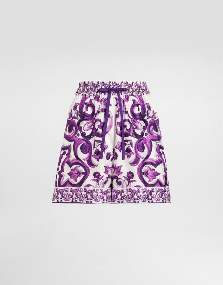 Dolce & Gabbana Majolica-print twill shorts Multicolor FTDB8THI1Y8
