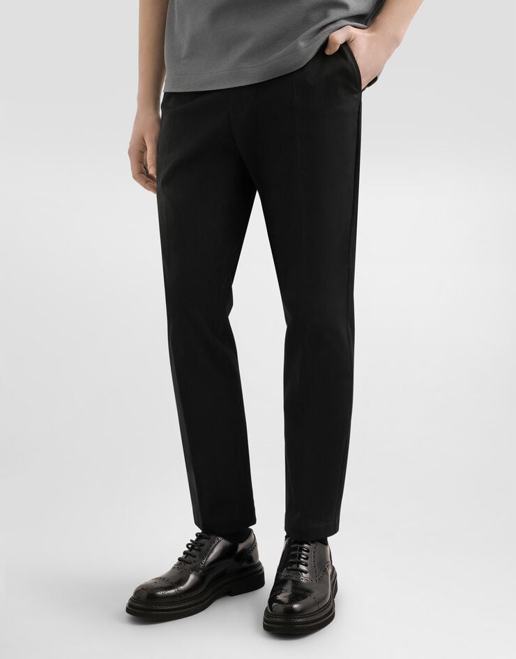 Dolce & Gabbana Hose aus Baumwollgabardine Schwarz GP0K3ZFUFL3