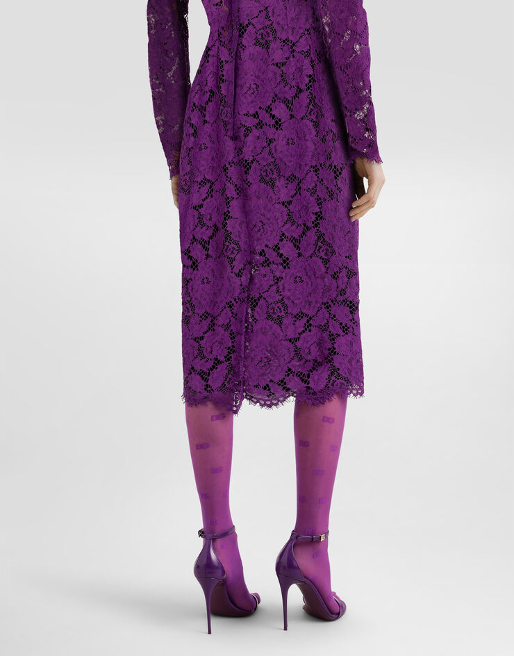 Dolce & Gabbana Cordonetto lace sheath dress Purple F6M0DTHLM7L