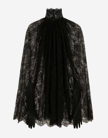 Dolce & Gabbana Robe cape courte en dentelle Imprimé F6DAOTFS8C3