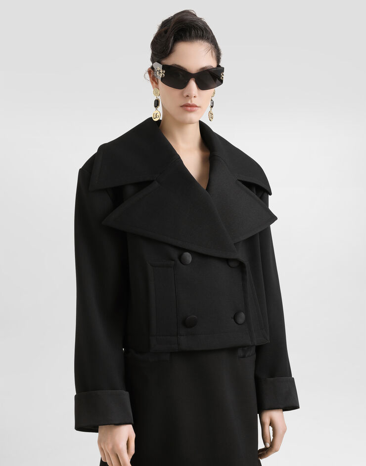 Dolce & Gabbana Double-breasted wool jacket Black F9S67TFUBGE