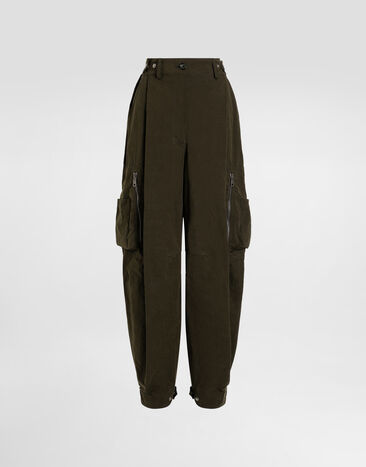 Dolce & Gabbana Waxed faille cargo pants Brown FTDF3THUMS8