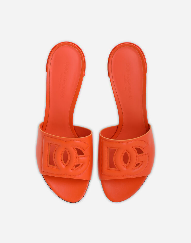 Dolce & Gabbana Calfskin mules with DG Millennials logo Orange CR1139AY329