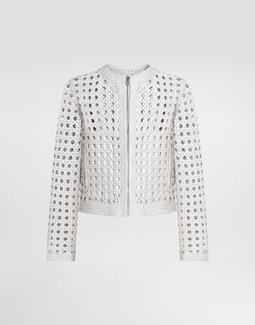 Dolce & Gabbana Woven nappa leather jacket White G9BGSLGJ158