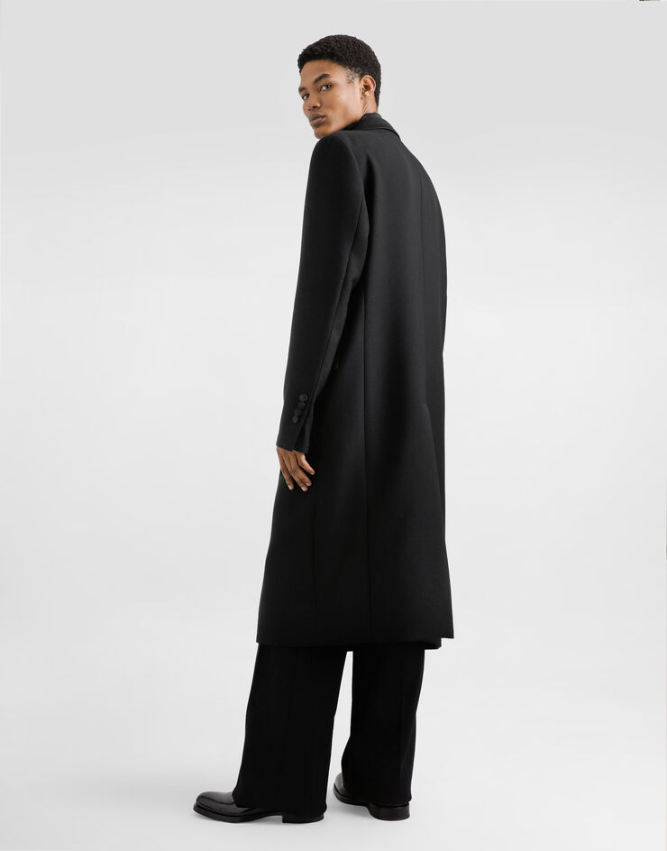 Dolce & Gabbana Double-breastedwool coat Black G055JTFUZD5