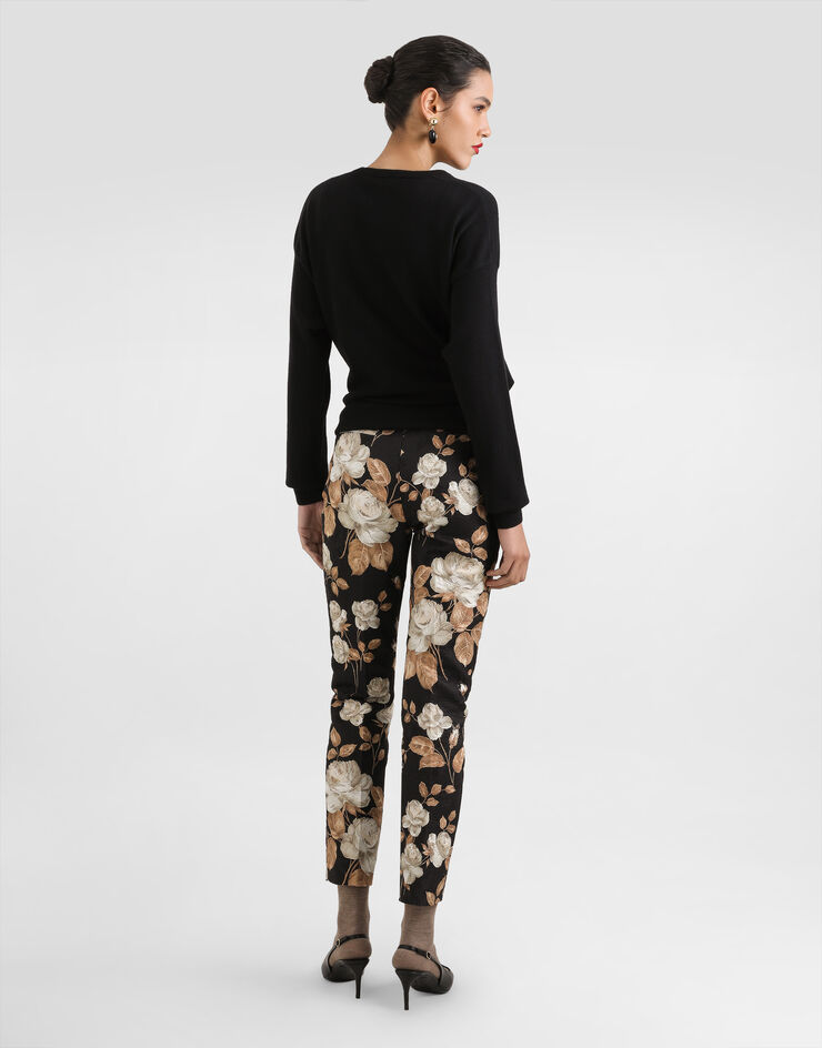 Dolce & Gabbana Vintage rose-print brocade trousers Print FTAM2TFSTBR