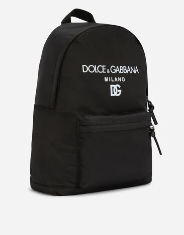 Dolce & Gabbana حقيبة ظهر نايلون بطبعة DOLCE&GABBANA ميلانو أسود EM0074AK441